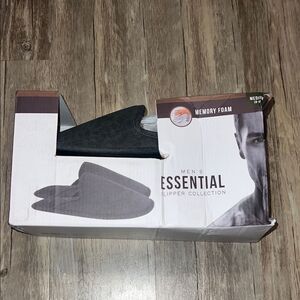 Men's Essential Black Memory Foam Slippers